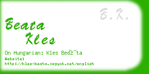 beata kles business card